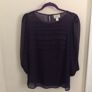Purple Blouse with 3/4 Sleeves Size L